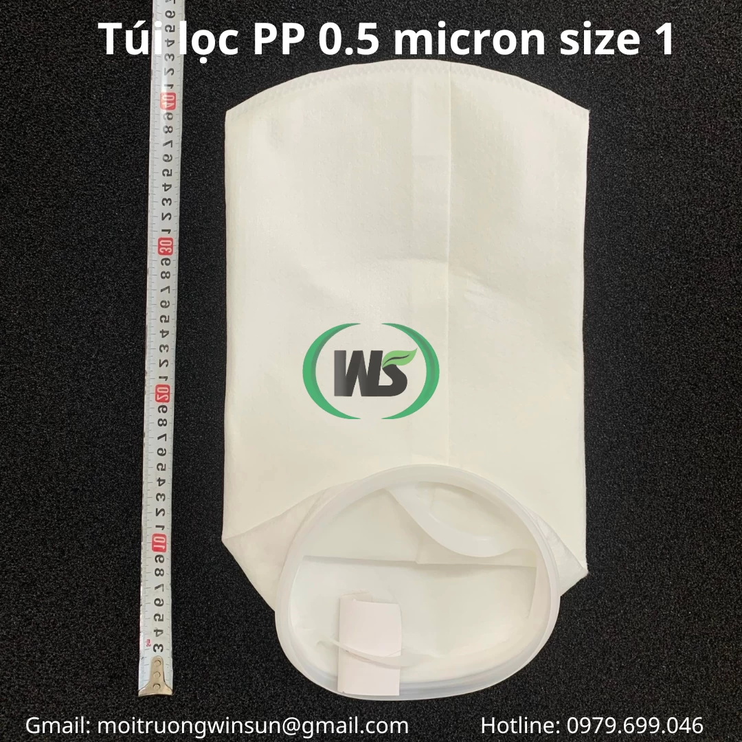 Túi lọc PP 0.5 micron size 1 chiều dài thân 16" tương đương 810 mm