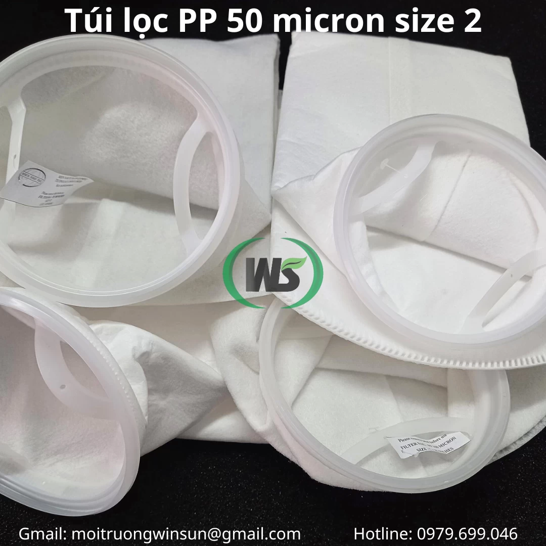 Túi lọc pp 50 micron size 2 có khả năng lọc 20 - 40 khối/ h