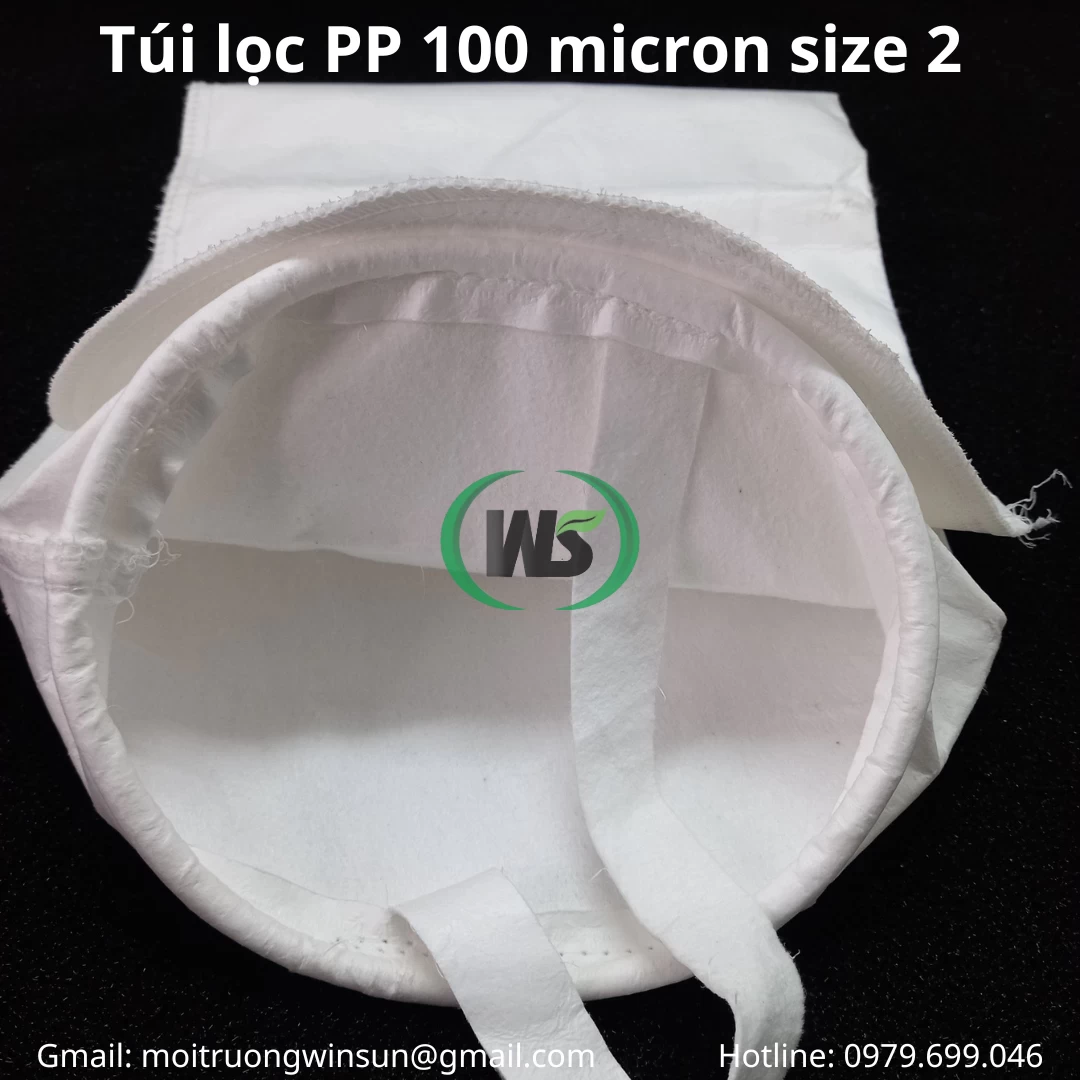 túi lọc pp 100 micron size 2 với quy cách vắt sổ, khâu chỉ công nghiệp chắc chắn